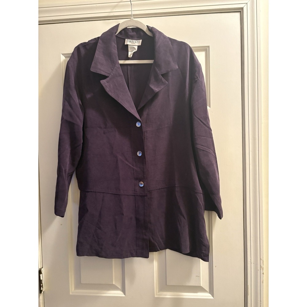 Vintage Timbuktu Size 3  Large Purple Faux Suede Jacket PTP 23 Inches